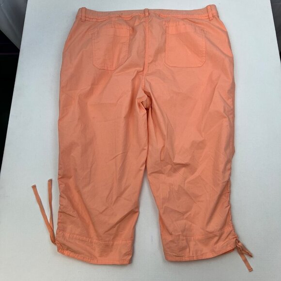 Chico’s Women’s Cropped Pants Orange Sherbet Size XXL Pockets - Picture 7 of 9